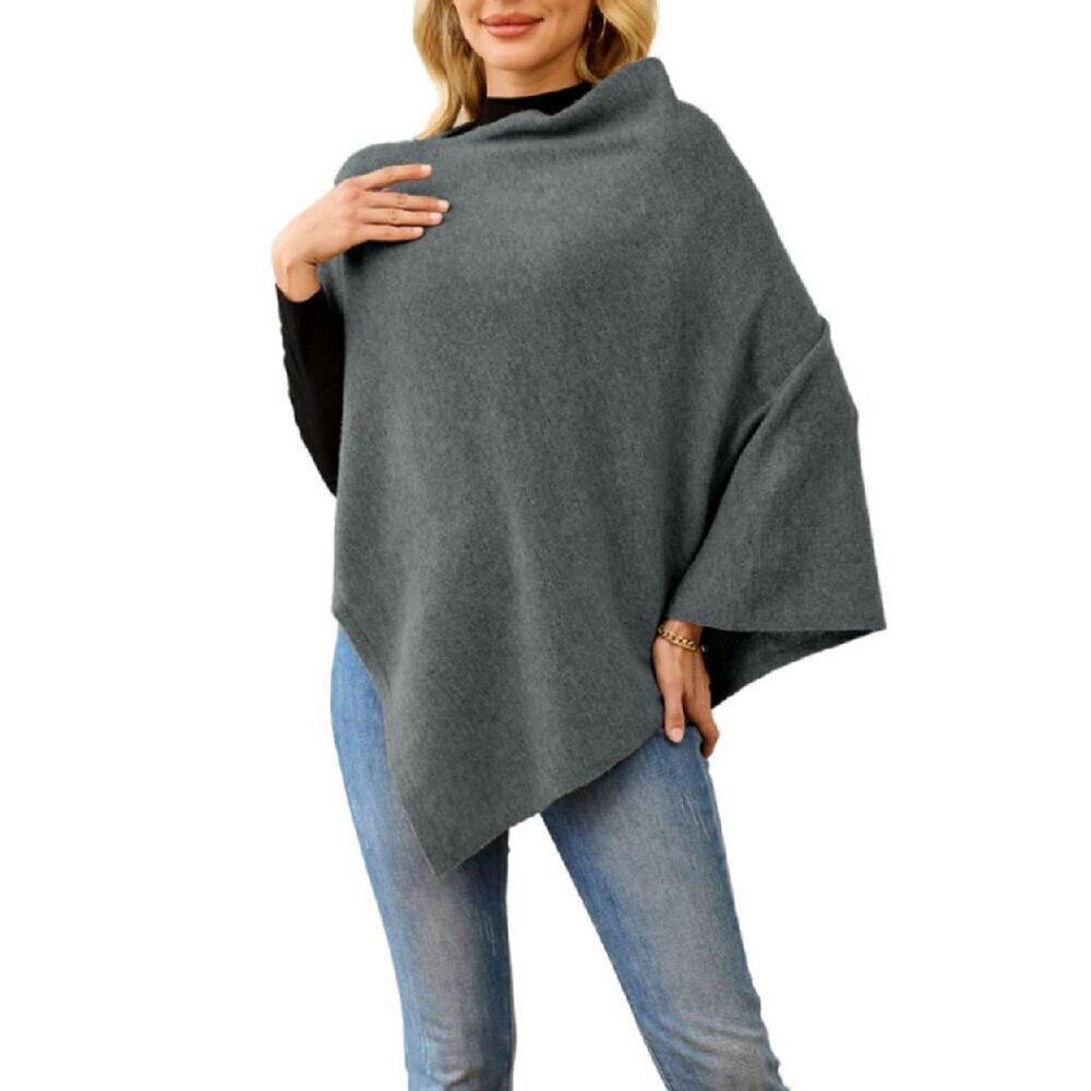 Cashmere Blend Poncho Sweater Shawl Wrap Lightweight Cozy Travel